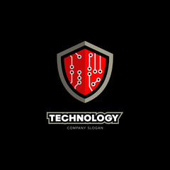 Technology logo emblem .