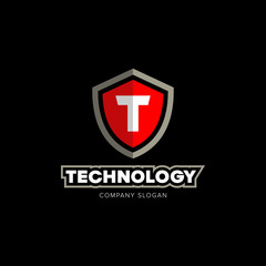 Fototapeta na wymiar Technology logo emblem design .