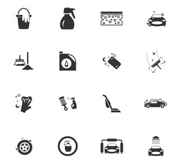 car washer icon set