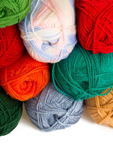 colorful wool yarn rolls