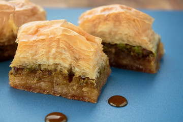 Baklava with pistachios and walnuts