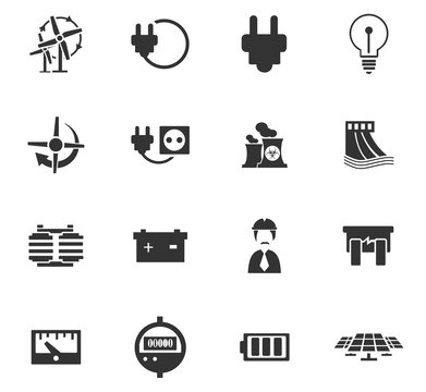 electricity icon set