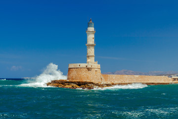 Lighthouse in Chania. Greece.