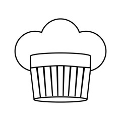 contour of chefs hat of chefs hat wide vector illustration