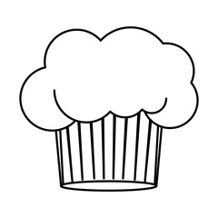 contour of chefs hat in cake shape vector illustration