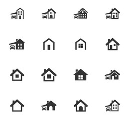 house type icon set