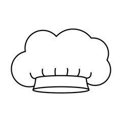 contour of chefs hat in cloud shape vector illustration
