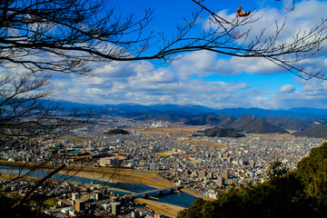 gifu cityscape in Japan view from mountain