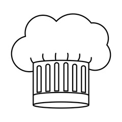 contour of chefs hat stripeds vector illustration