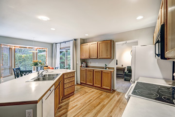 Traditional kitchen room design in neutrals colors