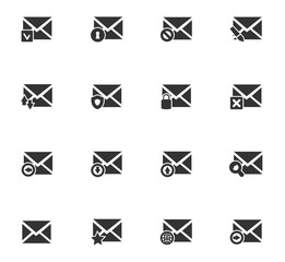 mail and envelope icon set