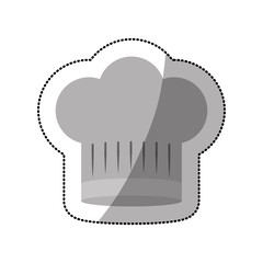 dotted sticker of chefs hat shading with lines vector illustration