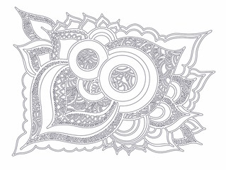 Abstract background pattern. Doodle invitation card. Template design for card. Vector illustration in oriental style on white background.