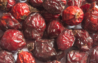 Dried and aged seeds of rosehips 