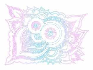 Abstract background pattern. Doodle invitation card. Template design for card. Vector illustration in oriental style on white background.