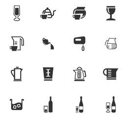 utensils for beverages icon set