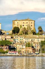 Fototapeta premium lazio village lake fortress Capodimonte