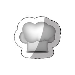 realistic silhouette sticker of chefs hat in shape cloud vector illustration