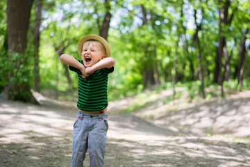 Young boy having fun in the park
