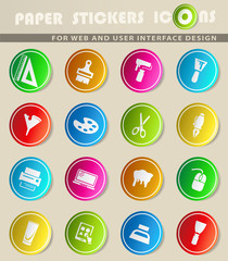 art tools icon set