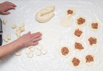 cooking dumplings from dough