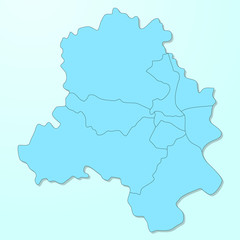 Delhi blue map on degraded background vector