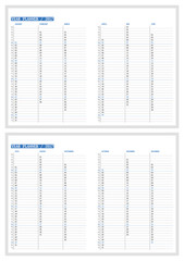 2017 year planner. Calendar template. Vector design print template. Stationery design