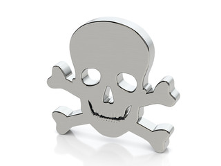 Metallic skull symbol