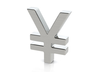 Metallic yen symbol