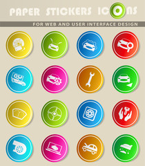 car shop icon set