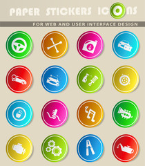 car shop icon set
