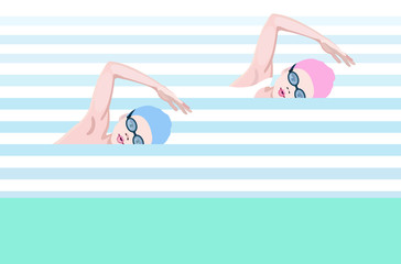 Illustration vector of children in the pool. - 134133934