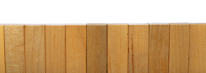 wooden blocks on white background