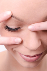 Obraz premium Model with beautiful long lashes posing