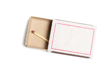 Matches isolated on white background. Closeup shot.