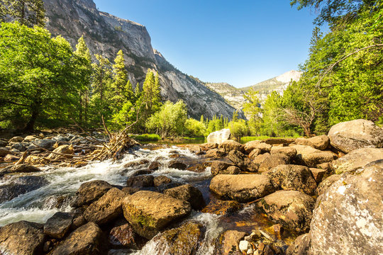 Mountain river in Yosemite National Park