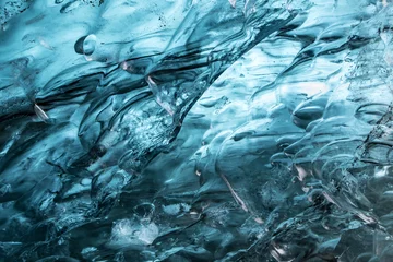 Foto auf Acrylglas Gletscher Blaue Eisstruktur. Gefrorener Wassergletscher
