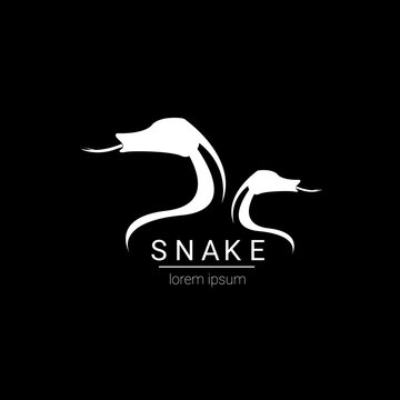 vector snake simple logo design element.