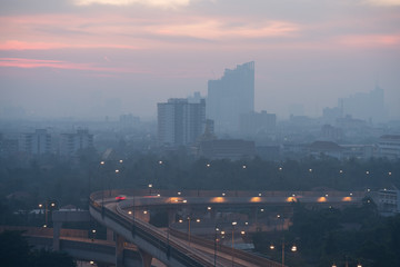 Fototapeta premium bridge and temple building twilight