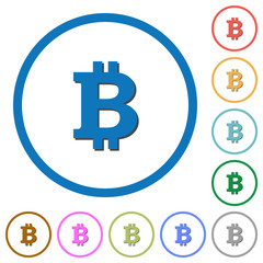 Obraz premium Bitcoin sign icons with shadows and outlines