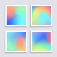 Obraz premium Fluid colors backgrounds set. Applicable for banner, cover, flyer, brochure, wallpaper, invitation card,poster. Vector template.