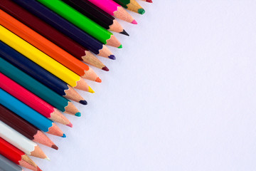 White background for presentations with colourful right upper pe