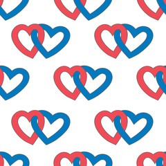 Seamless pattern background with hand drawn hearts