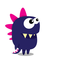 Vector cartoon funny dragon. Cartoon Dinosaur.