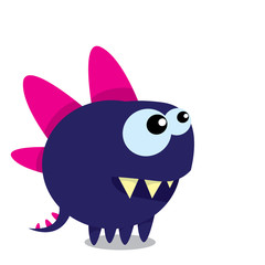 Vector cartoon funny dragon. Cartoon Dinosaur.