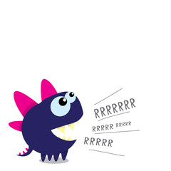 Vector cartoon funny dragon. Cartoon Dinosaur.