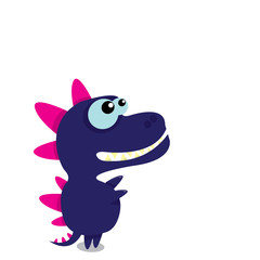 Vector cartoon funny dragon. Cartoon Dinosaur.