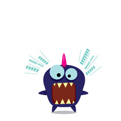 Vector cartoon funny dragon. Cartoon Dinosaur.