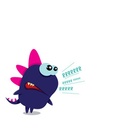 Vector cartoon funny dragon. Cartoon Dinosaur.