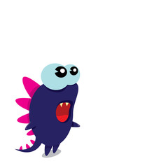 Vector cartoon funny dragon. Cartoon Dinosaur.